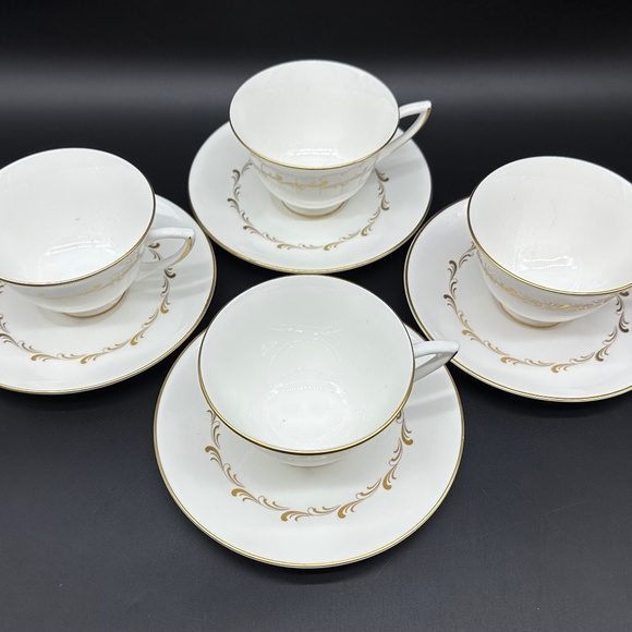 Royal Doulton Rondo Tea Cup Saucer sets(Set of 4) Bone China England - Picture 2 of 6